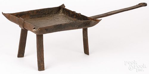 Unusual wrought iron pan, 19th c.