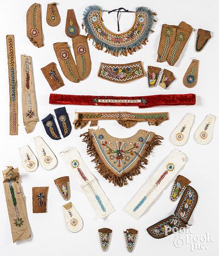 Group of Native American Indian style beadwork, 20