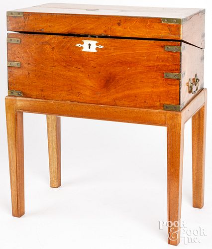 Georgian mahogany travel desk, ca. 1800, on a late