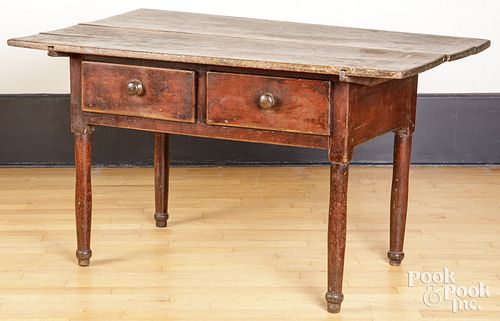 Pennsylvania stained walnut pin-top farm table