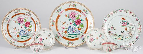 Three Chinese export porcelain plates 18th c., tog