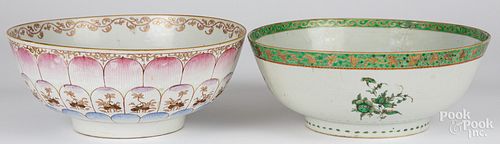 Two Chinese export porcelain bowls, 18th c., one i