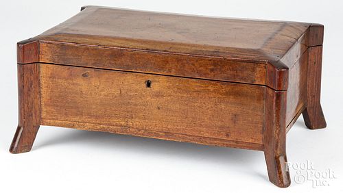 Walnut dresser box, 19th c., with lift out interio