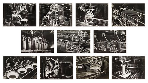 Boris Artzybasheff (Russian, 1899-1965) 11 steel making prints