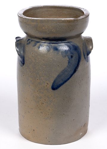 BALTIMORE, MARYLAND DECORATED STONEWARE SMALL TABLE CHURN