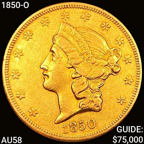 1850-O $20 Gold Double Eagle CHOICE AU