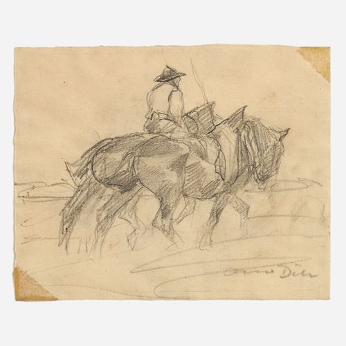  Otto Dill Sketch of Two Horses and a Rider
