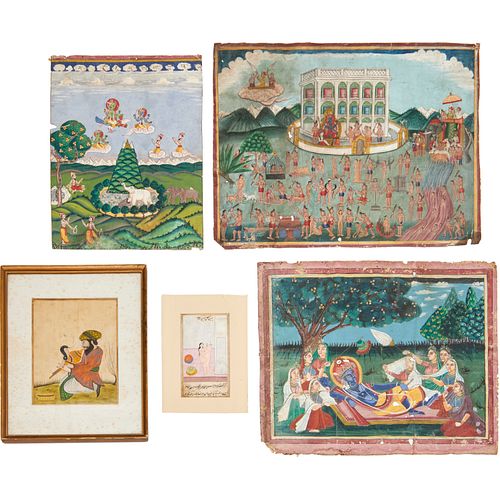 Group of (5) Indo-Persian paintings