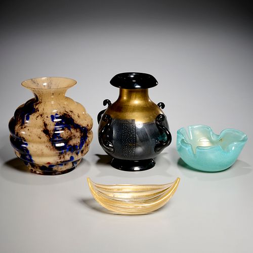 (4) Murano glass table items