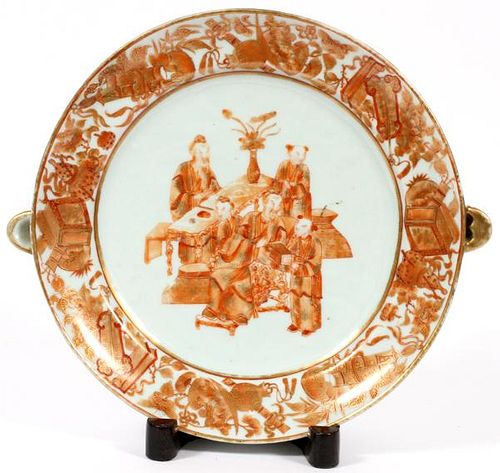 CHINESE EXPORT PORCELAIN WARMING DISH 19TH C.