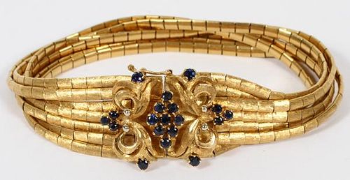18KT YELLOW GOLD AND SAPPHIRE BRACELET