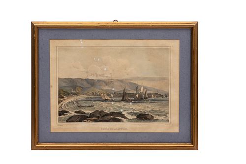 Carlos Nebel. Bahía de Acapulco. Paris, ca. 1836. Litografía coloreada, 22.5 x 33 cm
