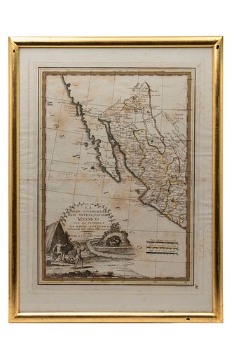 Giovanni Maria Cassini. La Parte Occidentale Dell´Antico, e Nuovo Messico con Florida e La Bassa Luigiana. Roma, 1798. Mapa grabado.