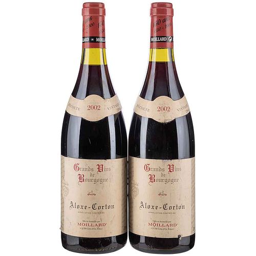 Aloxe - Corton Cosecha 2002 Grands Vin de Bourgogne France Niveles: uno a 2.4 cm. y uno a 2.6 cm. Piezas: 2