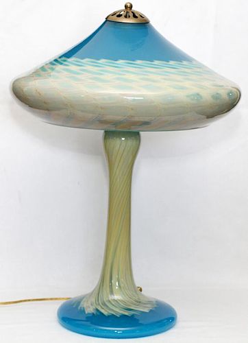 J. CLAWSON STUDIO ART GLASS LAMP 1997