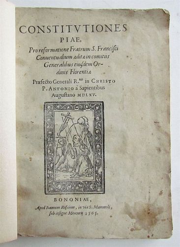 OLD RARE FRANCISCAN ORDER CONSTITUTION, 1565