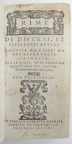 1556 ANTIQUE 16TH-CENTURY LODOVICO DALCE POETRY
