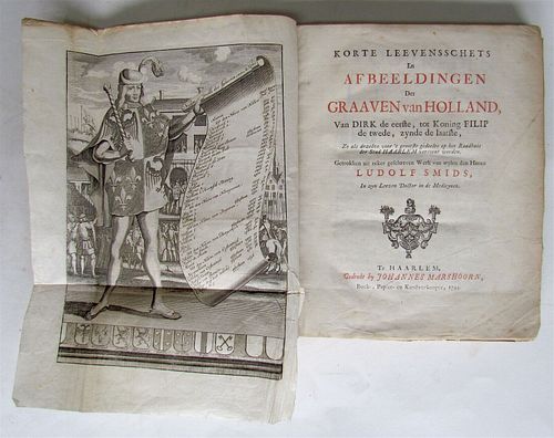 HISTORICAL ILLUSTRATED ANTIQUE 37 ENGRAVINGS FROM THE NETHERLANDS, 1744