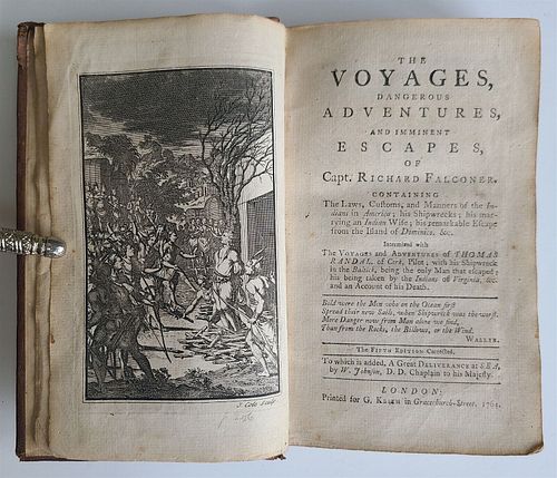 SHIPWRECK FROM THE 1764 ADVENTURE NOVEL, "DANGRY ADVENTURES OF CAPTAIN RICHARD FALCONER"