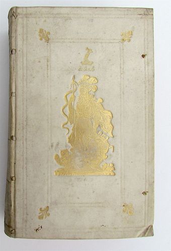 LEYDEN COAT OF ARMS, VELLUM BINDING, 1761 CICERO RHETORICORUM AD HERENNIUM