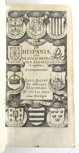1630 SPAIN'S ANCIENT RULER JOHANNES LAET ELZEVIER VELLUM 17TH CENT.