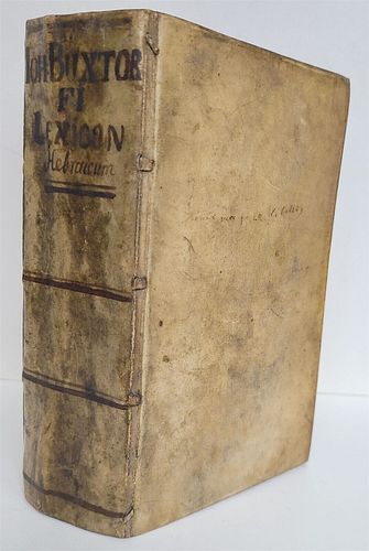1676 J. BUXTORF VINTAGE VELLUM BINDING LEXICON HEBRAICUM & CHALDAICUM JUDEA