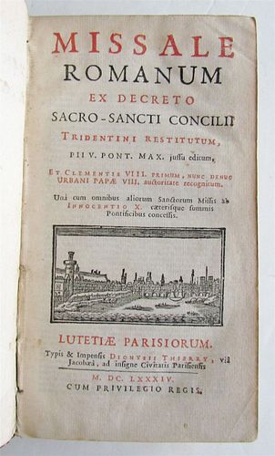 ANTIQUE MISSALE ROMANUM, ILLUSTRATED IN THE SEVENTEENTH CENTURY, 1684