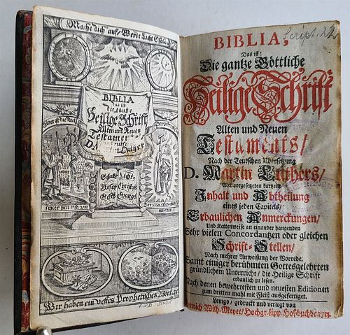 1713 GERMAN BIBLE, RARE FIRST EDITION ANTIQUE BOTH NEW AND OLD TESTS