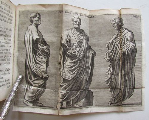 ANTIQUE VELLUM BOUND HEADDRESSES AND ROMAN TOTA, ILLUSTRATED HISTORY, 1671
