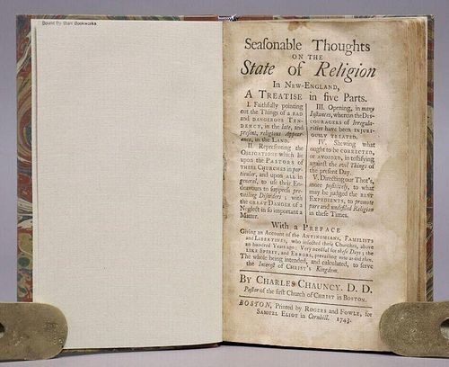ANTIQUE AMERICANA, 1743: SEASONABLE THOUGHTS ON THE STATE OF RELIGION IN NEW ENGLAND