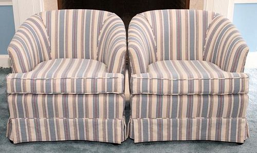 BARREL BACK CHAIRS PAIR