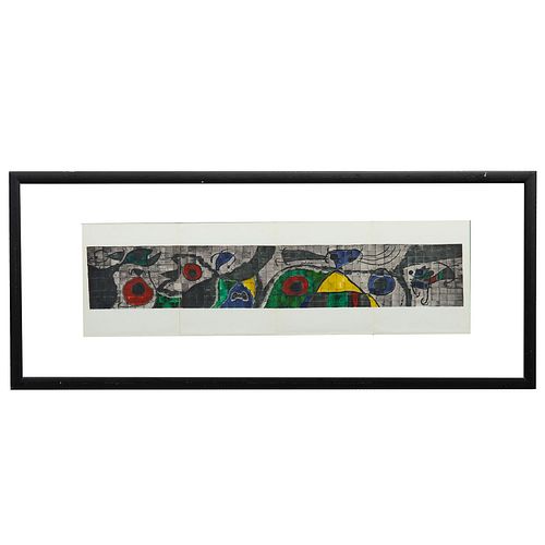 JOAN MIRÓ, El Laberinto de Miró, Sin firma, Litografía sin número de tiraje, 13 x 74 cm imagen / 22.5 x 77 cm papel
