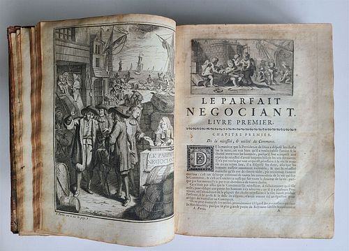 1749 ANTIQUE FRENCH MERCANTEUR'S BOOK HISTORY OF TRADE BY J. SAVARY