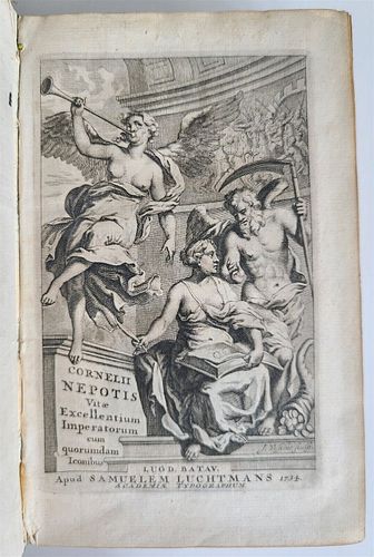 ANTIQUE ROMAN VITAE EXCELLENTIUM IMPERATORUM CORNELIUS NEPOS VELLUM 1734