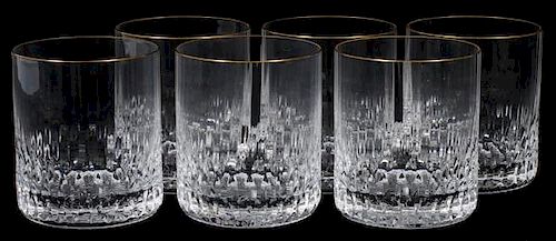 ST. LOUIS 'APOLLO GOLD' CRYSTAL GLASSES SIX