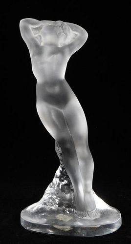 LALIQUE 'DANSEUSE' FROSTED AND CLEAR GLASS FIGURE