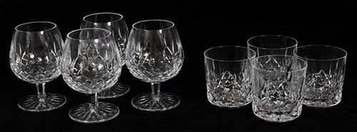 WATERFORD 'LISMORE' CRYSTAL SNIFTERS AND TUMBLERS