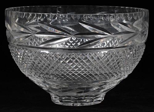 WATERFORD STYLE CRYSTAL CENTERPIECE BOWL