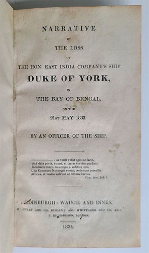 1834: A STORY OF THE LOSS OF THE ANTIQUE SHIP DUKE OF YORK, AN EAST INDIA COMPANY