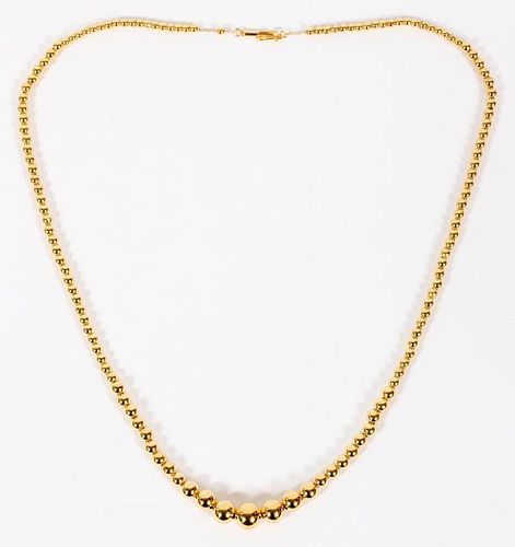 14KT YELLOW GOLD GRADUATED BEAD NECKLACE