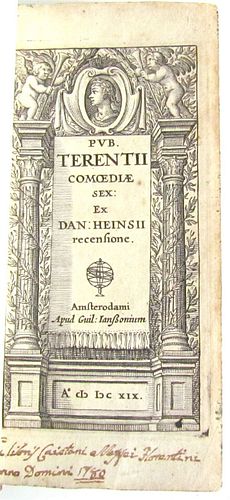 1629 PUBLIUS TERENTIUS AFER VELLUM BINDING; TERENCE COMEDIES; ANCIENT POETRY