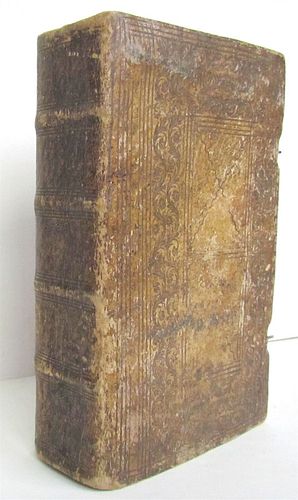 1842 GERMAN HYMN BOOK ANTIQUE PIGSKIN BOUND