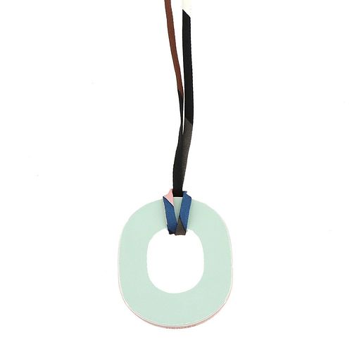HERMES ISTHME PIGMENT LACQUER WOOD SILK NECKLACE