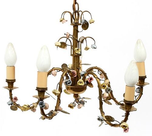 FRENCH STYLE 5 ARM CHANDELIER C 1920