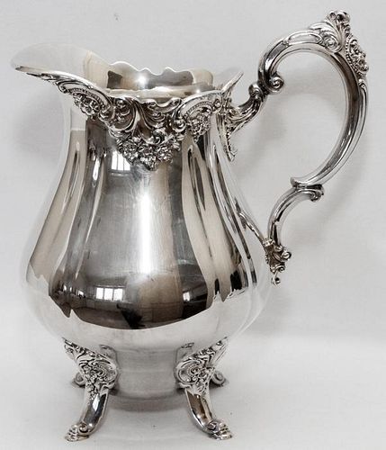 WALLACE BAROQUE SILVER PLATE WATER PITCHER