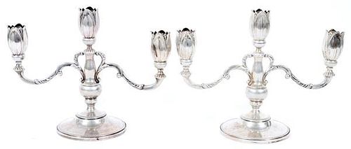 FISHER WEIGHTED STERLING CANDELABRA PAIR