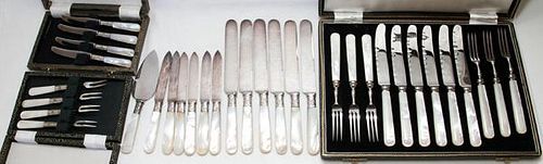 MOTHER-OF-PEARL HANDLE FLATWARE 33 PIECES