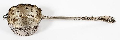 FRENCH STERLING TEA STRAINER PROB. 19TH C.