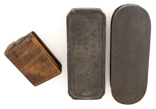 ASSORTED CHINESE SPECTACLES CASES, LOT OF THREE