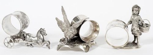 VICTORIAN SILVER PLATE FIGURAL NAPKIN RING HOLDERS